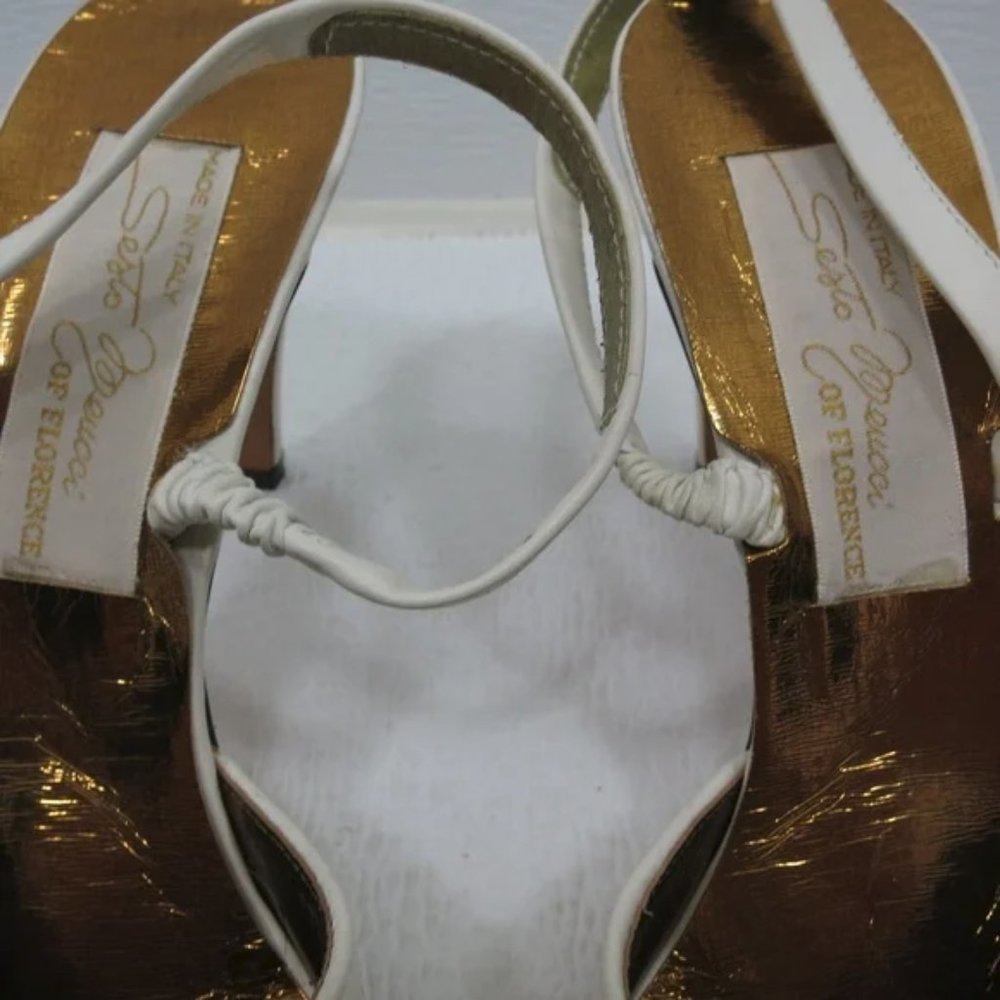 Sesto Meucci Leather Weaved Slingback Pumps Women's Heels Footwear Sz 7.5 N - Picture 4 of 8